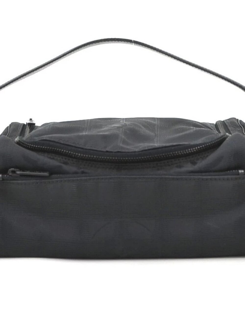 CHANEL New Travel Handbag Vanity Bag Black Nylon Jacquard